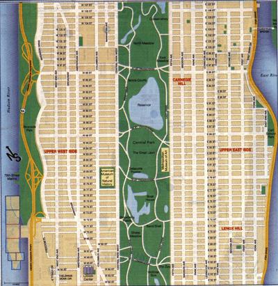 Map extract of Manhattan