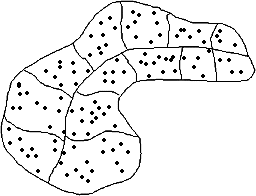 Stratified random sample with an irregular grid