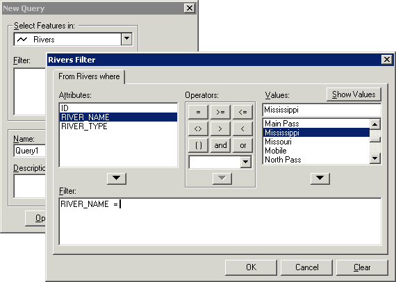 Example of a Query-Wizard within a GIS