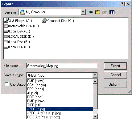 GIS      export functions example