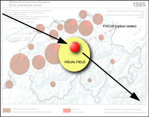 Reader's Eye Movement. Relief of background map reproduced with the permission of swisstopo(BA057224)