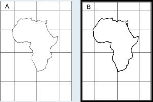 Visual effect of varying line widths