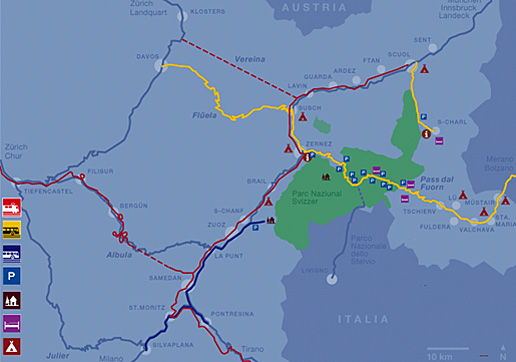 Lage des Schweizerischen Nationalparks