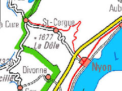 Extrait de carte nationale au 1:1'000'000 (source OFT)